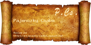 Pajenszky Csaba névjegykártya