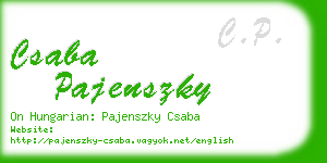 csaba pajenszky business card